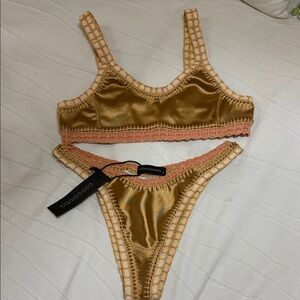 Gold and Pink Bikini Set